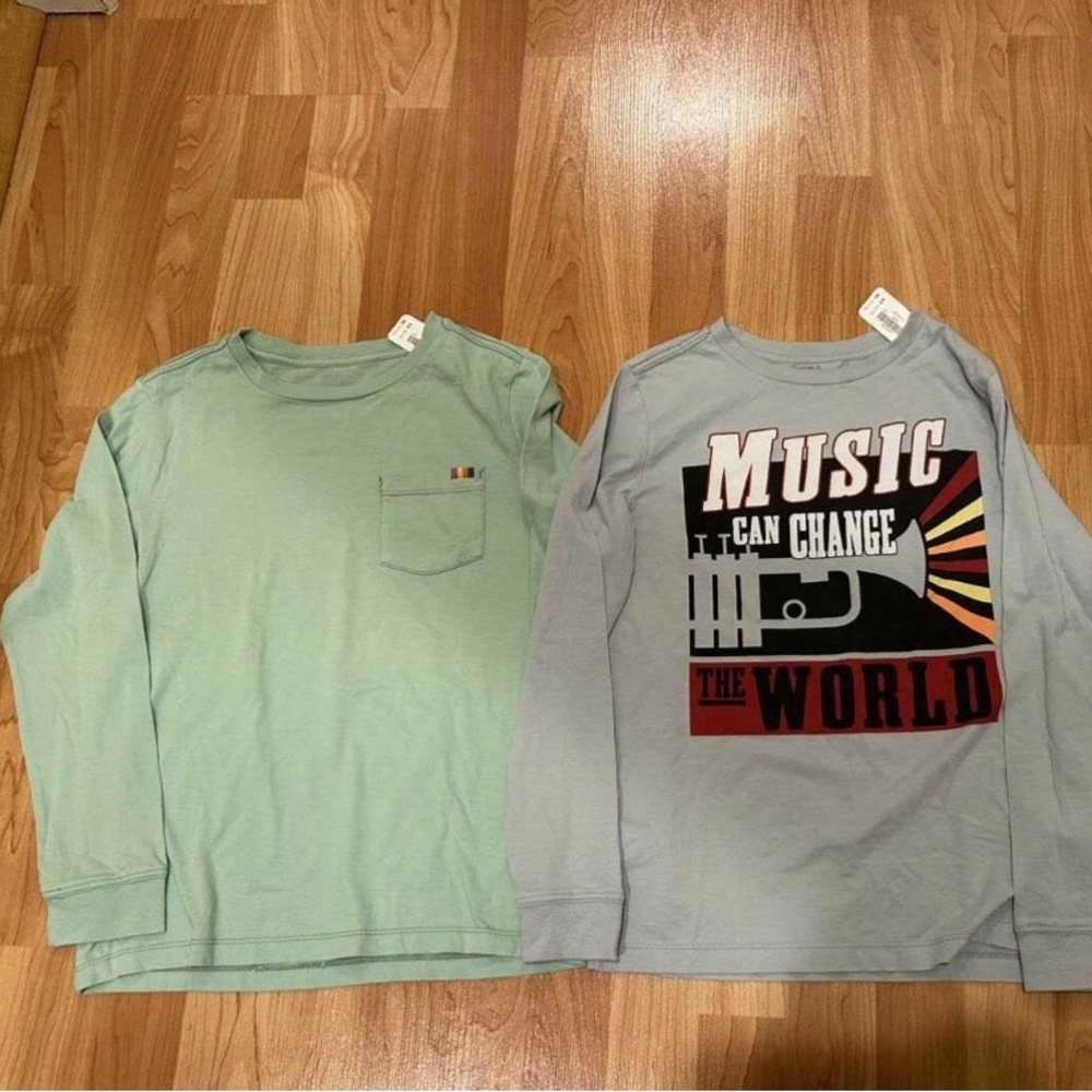 BNWT Boys Gymboree Long-Sleeve Graphic Tees 7/8